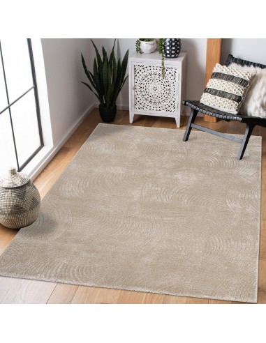 Tapis uni à motifs Arc en relief - Beige de technologie