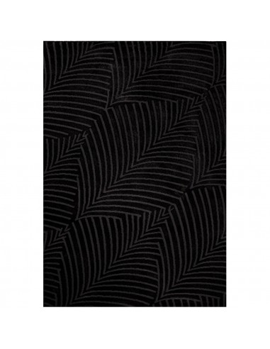 Tapis uni à motifs feuillages en relief - Anthracite Venez acheter