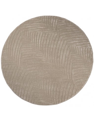 Tapis Rond à motifs feuillages en relief - Beige livraison et retour toujours gratuits