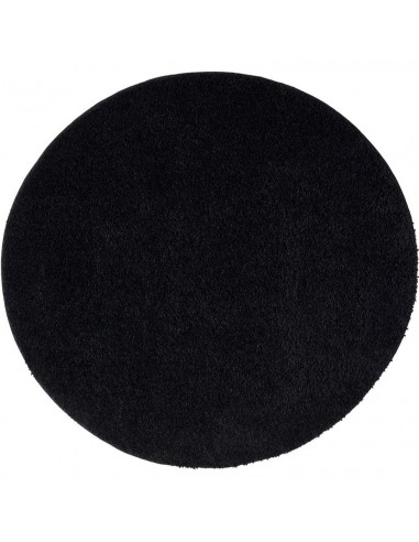 Tapis à Poils Longs Rond SOFTY - Noir Anthracite les ctes