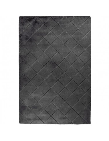 Tapis Super Doux à motif losanges en Relief - Graphite la chaussure