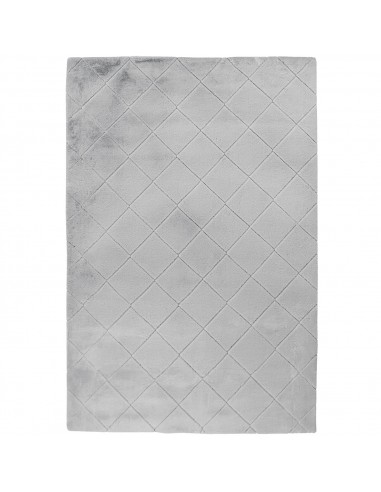 Tapis Super Doux à motif losanges en Relief - Gris souris Voir les baskets