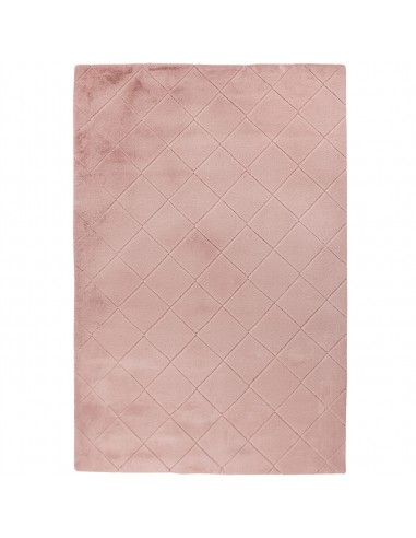 Tapis Super Doux à motif losanges en Relief - Rose poudré prix pour 