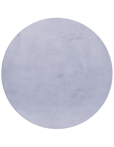 Tapis rond fausse Fourrure toucher doux - Gris Clair de pas cher