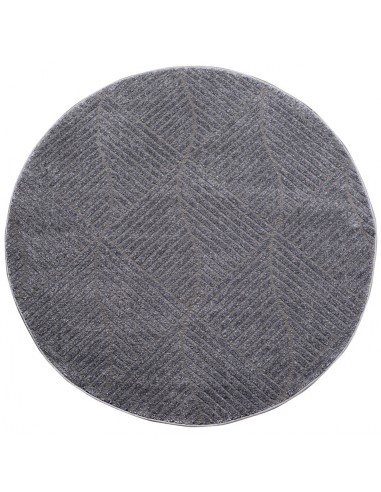 Tapis Rond à motifs géométriques en relief - Gris suggérées chez