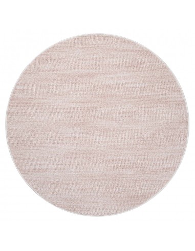 Tapis Nova Rond laineux - Rose brillant des détails fins