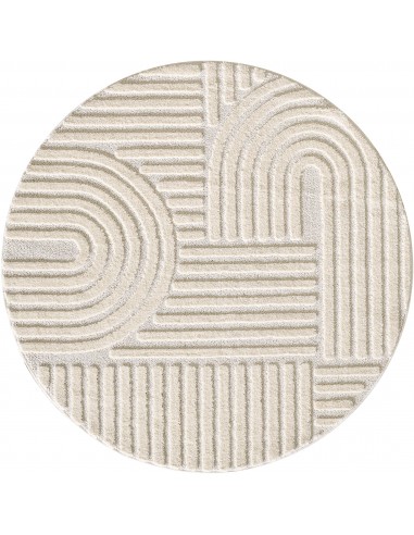 Tapis rond à relief Lena - Crème votre restaurant rapide dans 