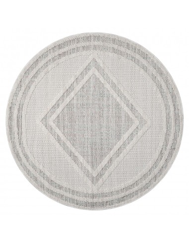 Tapis Rond Sisal Bouclé à relief OSAL - Multi et Ecru Jusqu'à 80% De Réduction