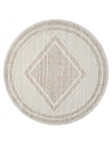 Tapis Rond Sisal Bouclé à relief OSAL - Terra et Ecru de pas cher