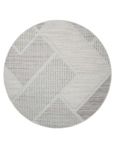 Tapis Rond Sisal Bouclé à relief VIKY - Beige et Vert solde