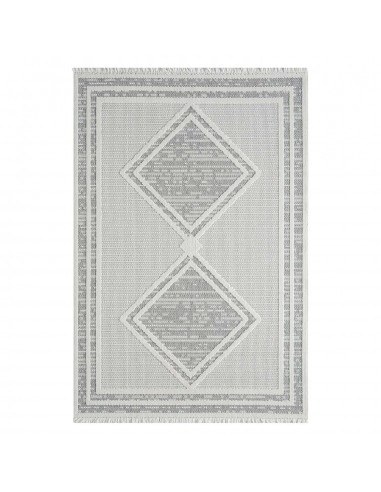 Tapis Sisal Bouclé à relief OSAL - Gris et Ecru Par le système avancé 