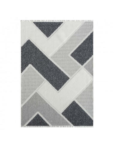 Tapis Sisal Bouclé à relief VIKY - Gris et Noir paiement sécurisé