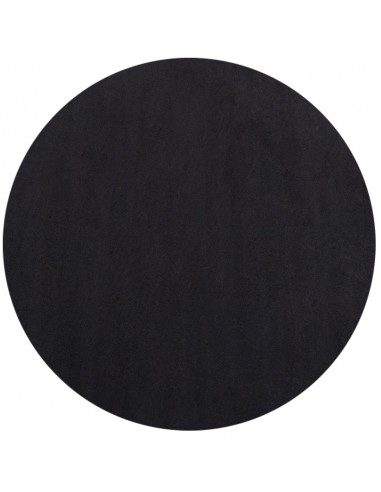 Tapis Rond lavable à poils doux - Noir la livraison gratuite