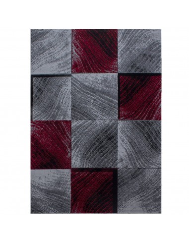 Tapis à motifs carreaux en damier - Rouge et Gris une grave pollution 