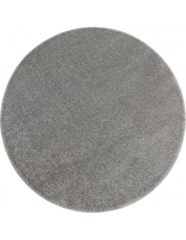 Tapis Uni Rond à poils courts - Gris Clair solde