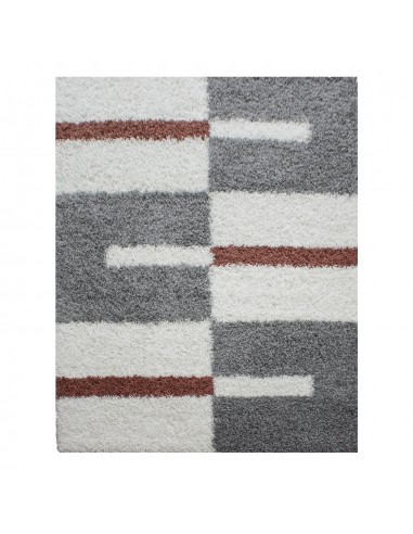 Tapis Shaggy à motifs Traits - Terra et Gris online