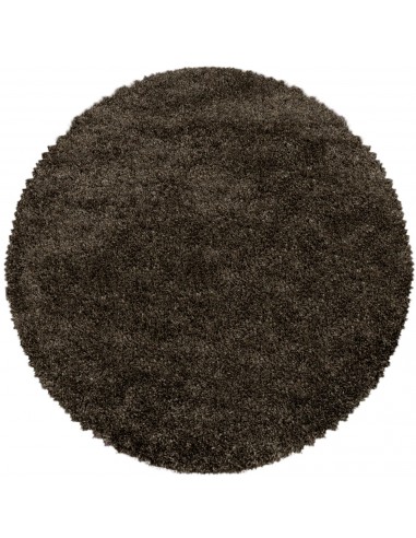 Tapis Rond à poils longs COSY - Marron Véritable concentré