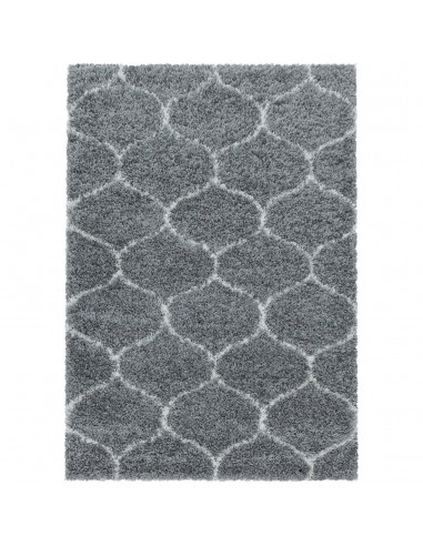 Tapis à poils longs et motifs Alhambra - Gris et Blanc Comparez plus de prix