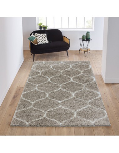 Tapis à poils longs et motifs Alhambra - Beige et Crème commande en ligne